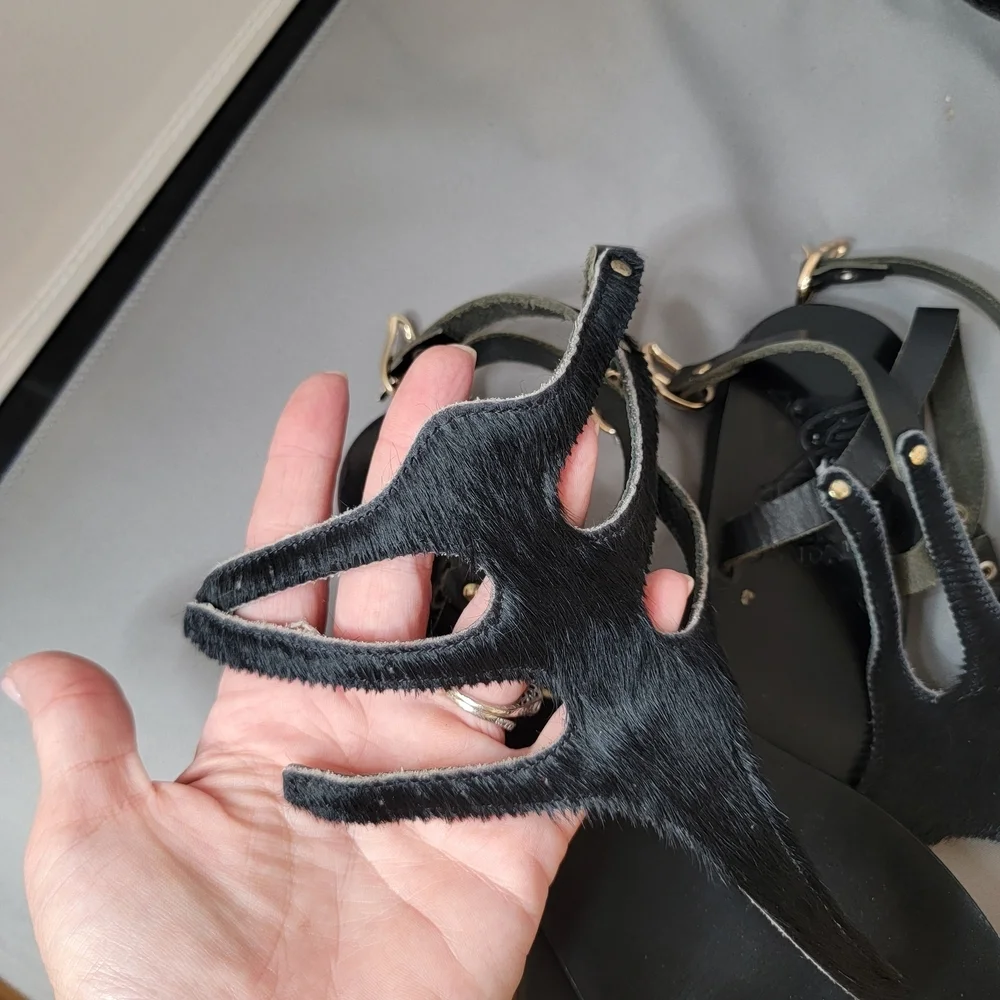 Ancient Greek Sandals with Calf Hair Size 36 - Picture 3 of 6